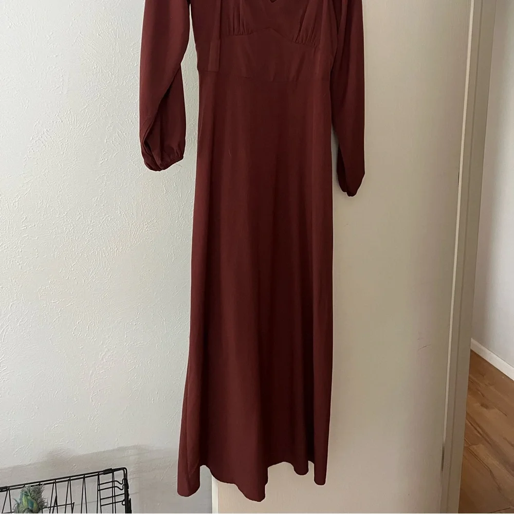 Maroon Ruffle Dress - Picture 7 of 7